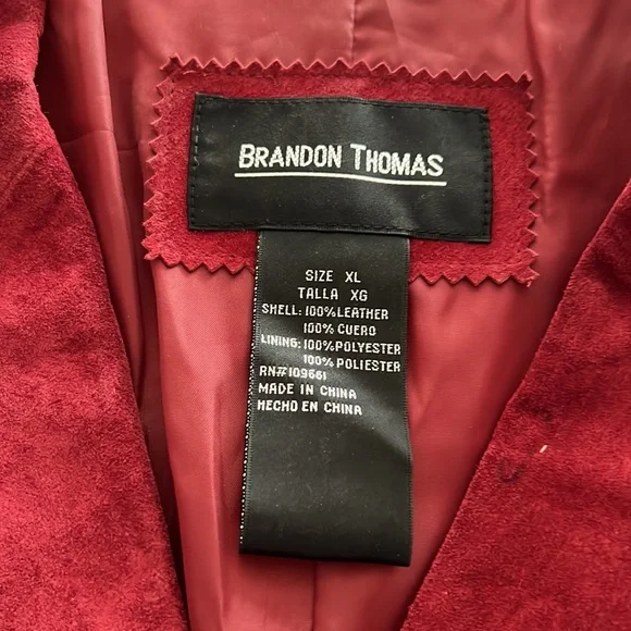 Brandon Thomas Red suede jacket - Picture 2 of 4
